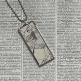 Fairy, Faeries, vintage children's book illustration up-cycled to soldered glass pendant