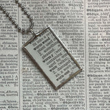 Wormwood plant, vintage botanical dictionary illustration, upcycled to soldered glass pendant