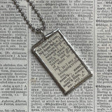 Lotus, nelumbo, vintage botanical dictionary illustration, upcycled to soldered glass pendant