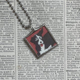 AiredaleTerrier, Border Collie dogs, vintage illustrations, up-cycled to soldered glass pendant