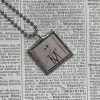 Nightmare before Christmas, Jack Skellington, original illustrations from vintage book, up-cycled to soldered glass pendant