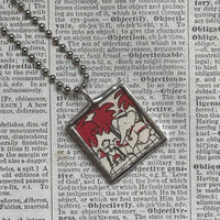 Babar, original vintage 1960s book illustrations, upcycled to soldered glass pendant