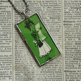 Amelia Bedelia, vintage illustrations, up-cycled to soldered glass pendant