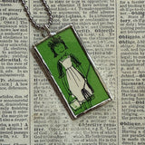 Amelia Bedelia, vintage illustrations, up-cycled to soldered glass pendant