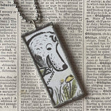 Harry the Dirty Dog, vintage illustrations, up-cycled to soldered glass pendant