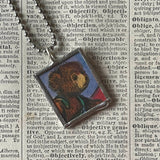 Corduroy, vintage children's book illustrations, up-cycled to soldered glass pendant