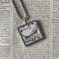 Harry the Dirty Dog, vintage illustrations, up-cycled to soldered glass pendant