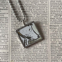 Harry the Dirty Dog, vintage illustrations, up-cycled to soldered glass pendant