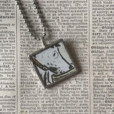 Harry the Dirty Dog, vintage illustrations, up-cycled to soldered glass pendant
