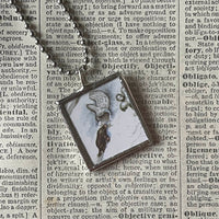Hedgehog & Mitten, illustrations from The Mitten, up-cycled to hand-soldered glass pendant