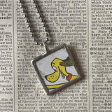 Go Dog Go, original illustrations from vintage book, up-cycled to soldered glass pendant