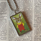 I am a Bunny, Richard Scarry children's book illustrations up-cycled to soldered glass pendant