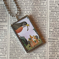 I am a Bunny, Richard Scarry children's book illustrations up-cycled to soldered glass pendant