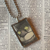 Wild Things, Max, Sendak, vintage children's book illustrations, up-cycled to soldered glass pendant