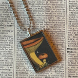 Mushroom and fungus, vintage natural history illustrations up-cycled to soldered glass pendant
