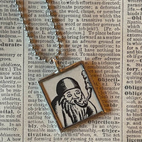 Millions of Cats, vintage children's book illustration up-cycled to soldered glass pendant