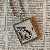 Millions of Cats, vintage children's book illustration up-cycled to soldered glass pendant
