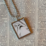 Nightmare before Christmas, Jack Skellington, original illustrations from vintage book, up-cycled to soldered glass pendant