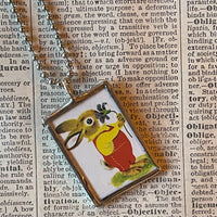 I am a Bunny, Richard Scarry children's book illustrations up-cycled to soldered glass pendant