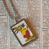 I am a Bunny, Richard Scarry children's book illustrations up-cycled to soldered glass pendant