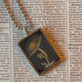 Mushroom and fungus, vintage natural history illustrations up-cycled to soldered glass pendant