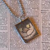 Wild Things, Max, Sendak, vintage children's book illustrations, up-cycled to soldered glass pendant