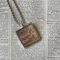 Make Way for Ducklings, vintage children's book illustrations, up-cycled to soldered glass pendant