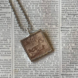 Make Way for Ducklings, vintage children's book illustrations, up-cycled to soldered glass pendant