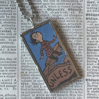 The Lorax, original illustrations from vintage book, up-cycled to soldered glass pendant