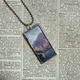 Maxfield Parrish, Ecstasy, upcycled to hand soldered glass pendant