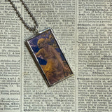 Maxfield Parrish, Reveries, upcycled to hand soldered glass pendant
