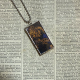 Maxfield Parrish, Reveries, upcycled to hand soldered glass pendant