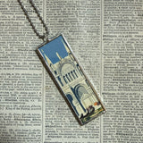 Venice Italy, vintage travel poster, upcycled to soldered glass pendant