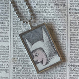 Wild Things, Max, Sendak, vintage children's book illustrations, up-cycled to soldered glass pendant