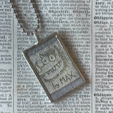 Wild Things, Max, Sendak, vintage children's book illustrations, up-cycled to soldered glass pendant