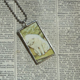 Cat, Kitten, Kitty, vintage children's book illustrations, up-cycled to soldered glass pendant