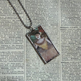 Degas Ballet Dancer, Absinthe Drinker, Monet Impression Sunrise, paintings, upcycled to hand-soldered glass pendant