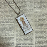 Giant squid - vintage natural history illustration up-cycled to soldered glass pendant
