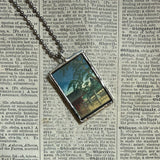 Edouard Vuillard Au Lit, upcycled to soldered glass pendant