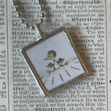 Are You My Mother? vintage children's book illustrations, up-cycled to soldered glass pendant