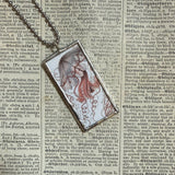 Jellyfish- vintage natural history illustration up-cycled to soldered glass pendant