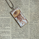 Jellyfish- vintage natural history illustration up-cycled to soldered glass pendant