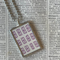 Harold and the Purple Crayon, vintage children's book illustrations, hand-soldered glass pendant