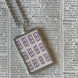 Harold and the Purple Crayon, vintage children's book illustrations, hand-soldered glass pendant