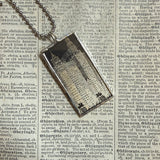 Statue of Liberty, New York City upcycled to hand-soldered glass pendant