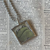 Frog and Toad, vintage children's book illustrations, up-cycled to soldered glass pendant