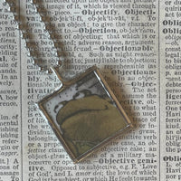Frog and Toad, vintage children's book illustrations, up-cycled to soldered glass pendant