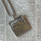 Frog and Toad, vintage children's book illustrations, up-cycled to soldered glass pendant