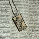 Charlotte's Web, original illustrations from 1970s vintage book, up-cycled to soldered glass pendant