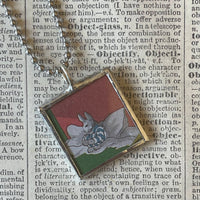 Good night moon, vintage children's book illustrations, up-cycled to soldered glass pendant